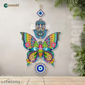 Memento New Trending Wooden Butterfly Evil Eye Hanging for House/Positive Vibes/Hamsa Hand/House Door Entrance/Offices/Decoration/Peace Charm Memento New Trending Wooden Butterfly Evil Eye